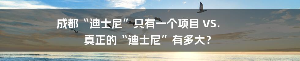 成都“迪士尼”只有一个项目 VS. 真正的“迪士尼”有多大？