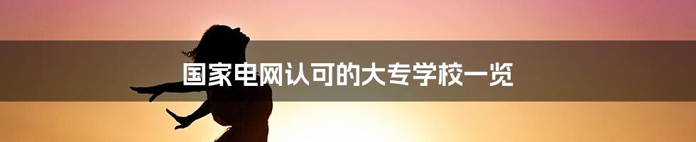 国家电网认可的大专学校一览