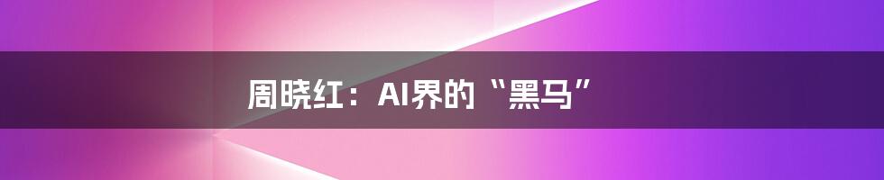 周晓红：AI界的“黑马”