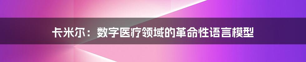 卡米尔：数字医疗领域的革命性语言模型