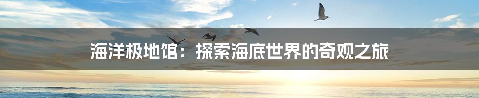 海洋极地馆：探索海底世界的奇观之旅