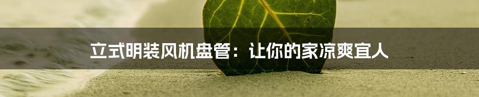 立式明装风机盘管：让你的家凉爽宜人