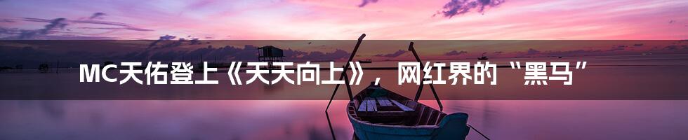 MC天佑登上《天天向上》，网红界的“黑马”