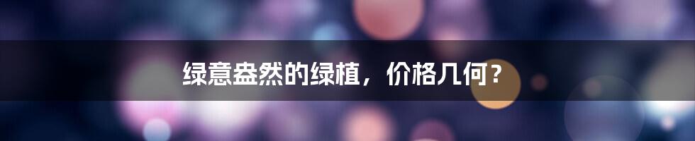 绿意盎然的绿植，价格几何？