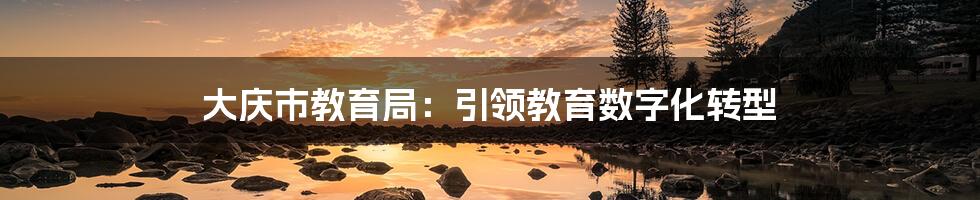 大庆市教育局：引领教育数字化转型