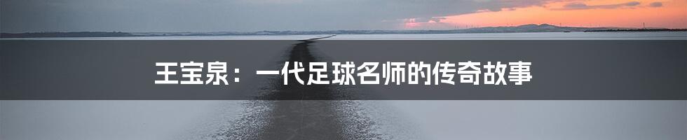 王宝泉：一代足球名师的传奇故事