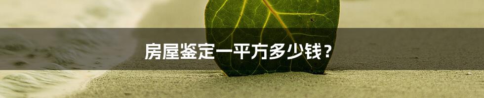 房屋鉴定一平方多少钱？