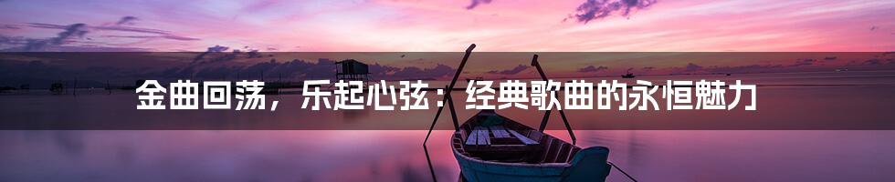 金曲回荡，乐起心弦：经典歌曲的永恒魅力