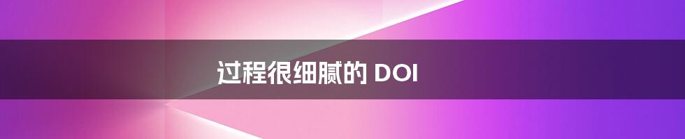 过程很细腻的 DOI