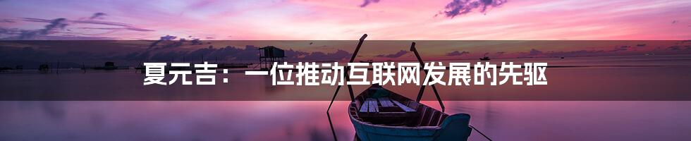 夏元吉：一位推动互联网发展的先驱