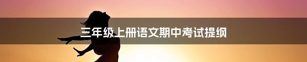 三年级上册语文期中考试提纲