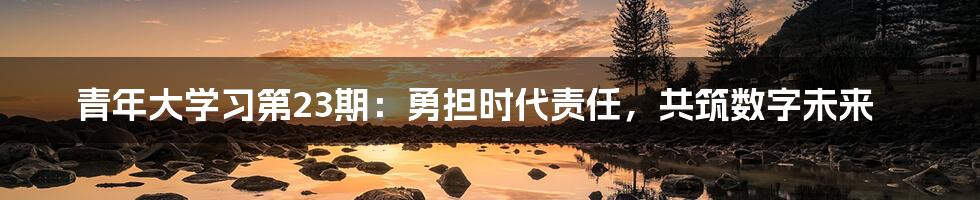 青年大学习第23期：勇担时代责任，共筑数字未来