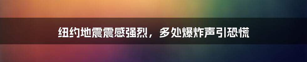 纽约地震震感强烈，多处爆炸声引恐慌