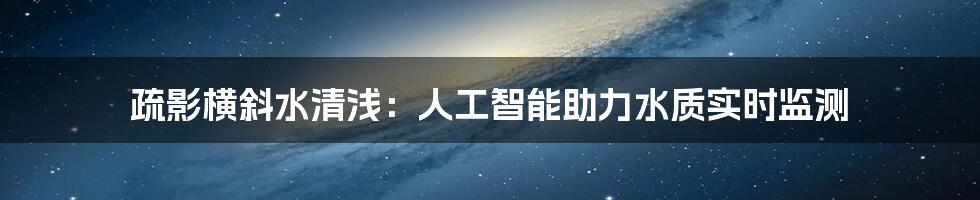 疏影横斜水清浅：人工智能助力水质实时监测