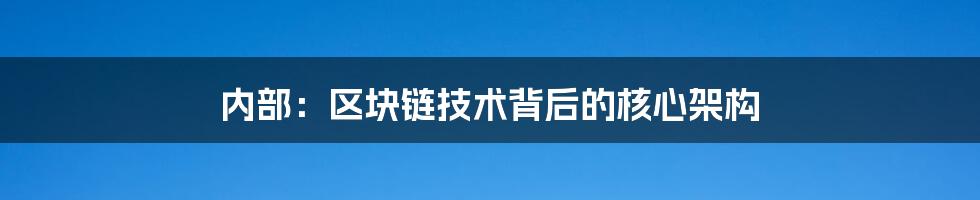 内部：区块链技术背后的核心架构