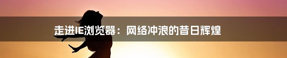 走进IE浏览器：网络冲浪的昔日辉煌