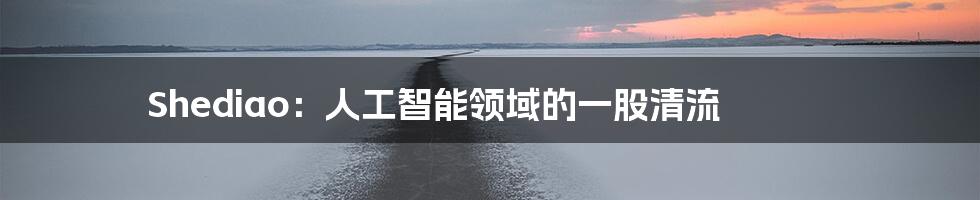 Shediao：人工智能领域的一股清流