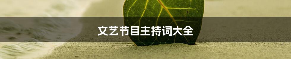 文艺节目主持词大全