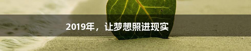 2019年，让梦想照进现实