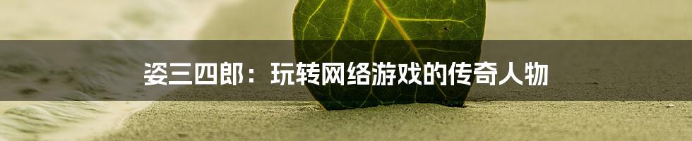 姿三四郎：玩转网络游戏的传奇人物