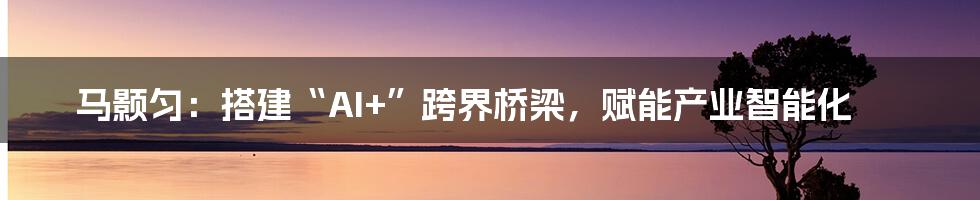 马颢匀：搭建“AI+”跨界桥梁，赋能产业智能化