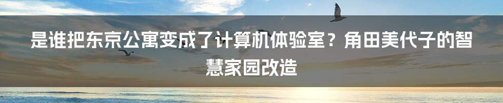 是谁把东京公寓变成了计算机体验室？角田美代子的智慧家园改造