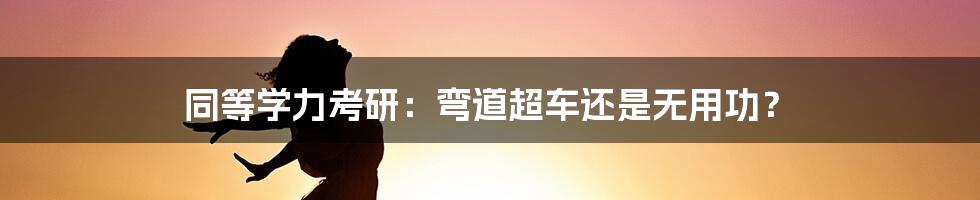 同等学力考研：弯道超车还是无用功？