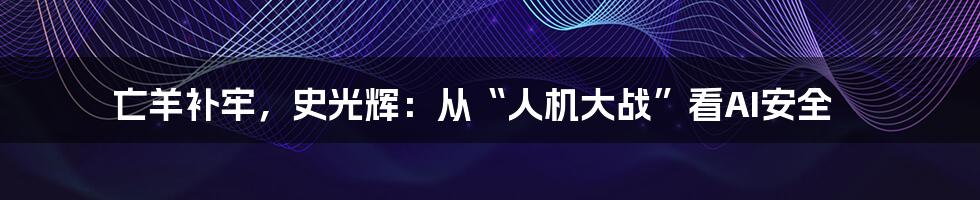 亡羊补牢，史光辉：从“人机大战”看AI安全