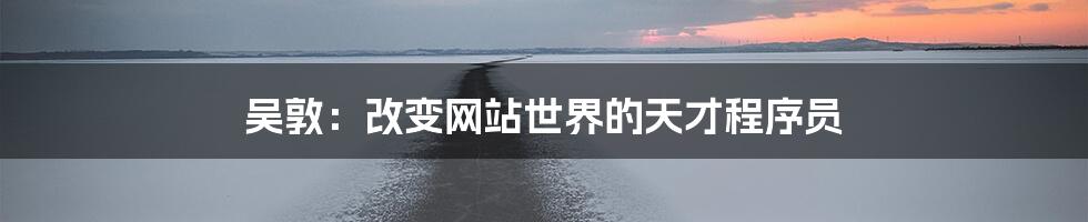 吴敦：改变网站世界的天才程序员