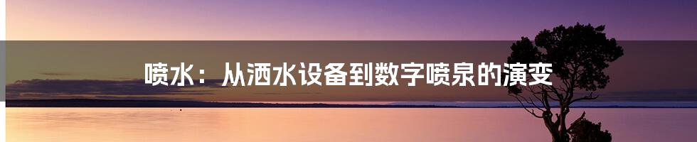 喷水：从洒水设备到数字喷泉的演变