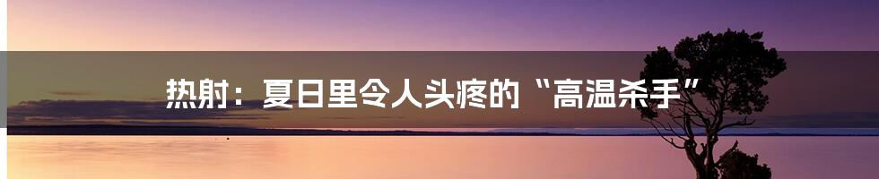 热射：夏日里令人头疼的“高温杀手”