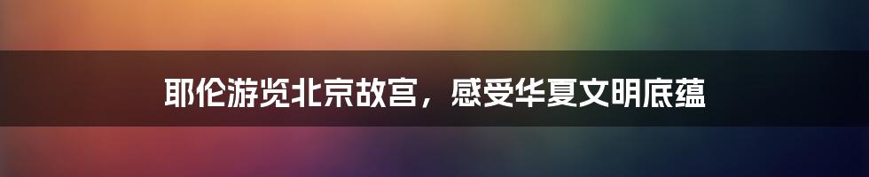 耶伦游览北京故宫，感受华夏文明底蕴