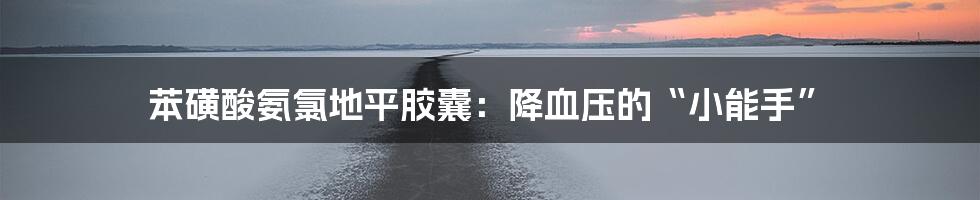 苯磺酸氨氯地平胶囊：降血压的“小能手”