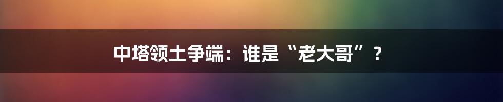 中塔领土争端：谁是“老大哥”？