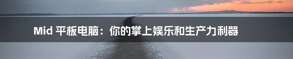 Mid 平板电脑：你的掌上娱乐和生产力利器