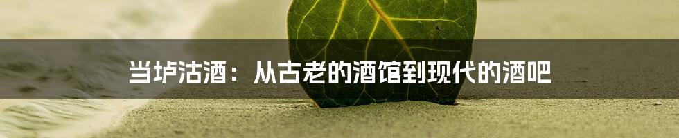 当垆沽酒：从古老的酒馆到现代的酒吧