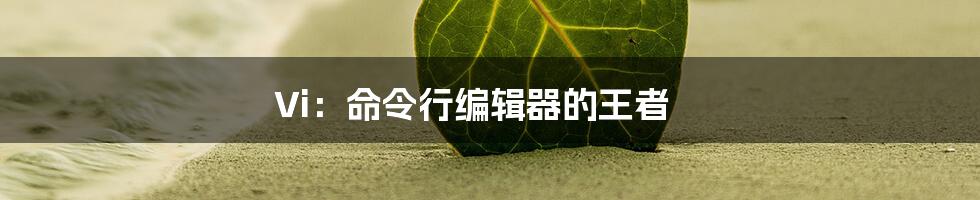 Vi：命令行编辑器的王者