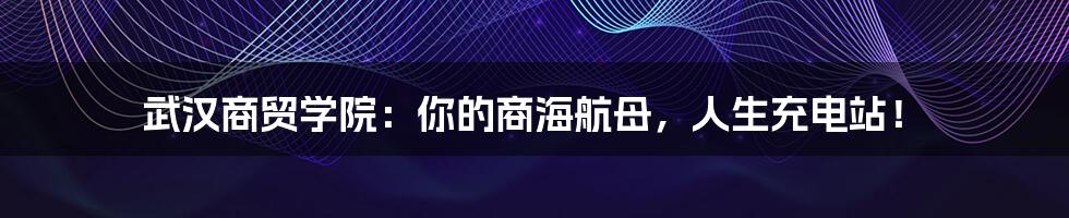 武汉商贸学院：你的商海航母，人生充电站！