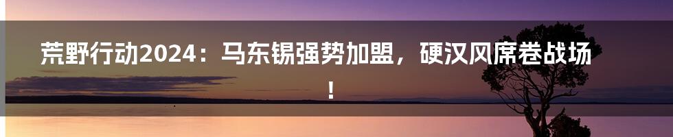 荒野行动2024：马东锡强势加盟，硬汉风席卷战场！