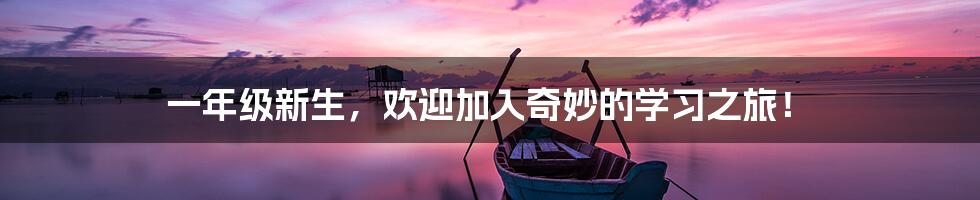 一年级新生，欢迎加入奇妙的学习之旅！