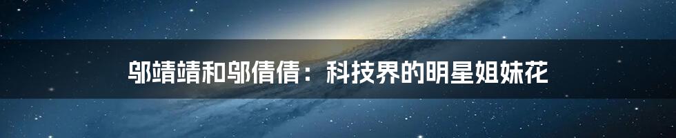 邬靖靖和邬倩倩：科技界的明星姐妹花