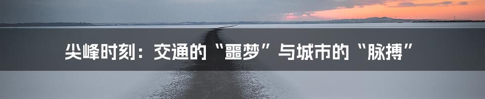 尖峰时刻：交通的“噩梦”与城市的“脉搏”