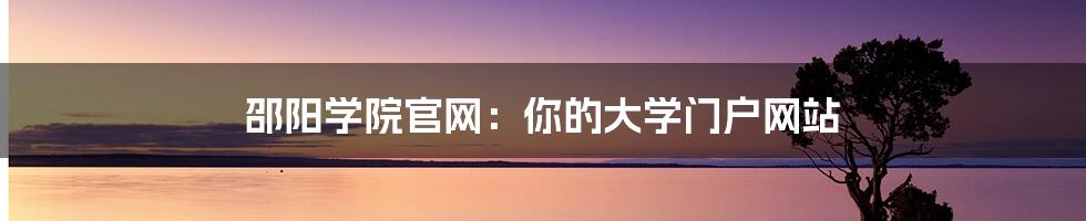 邵阳学院官网：你的大学门户网站