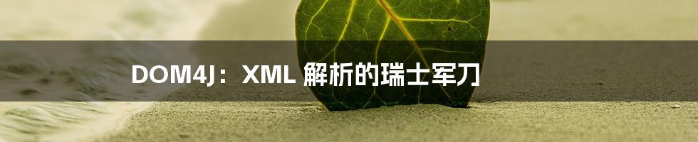 DOM4J：XML 解析的瑞士军刀