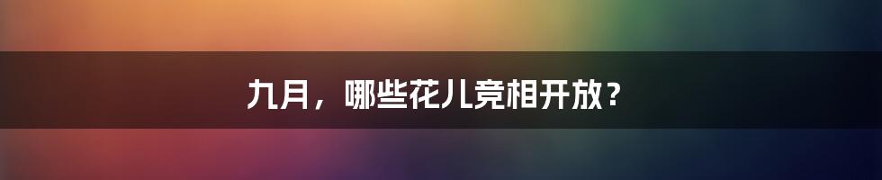 九月，哪些花儿竞相开放？