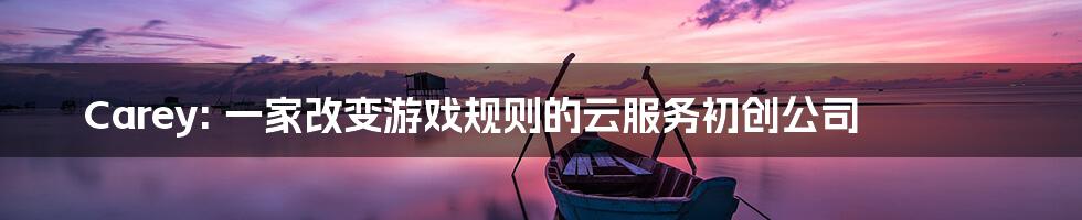 Carey: 一家改变游戏规则的云服务初创公司