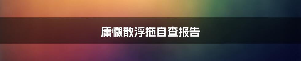 庸懒散浮拖自查报告