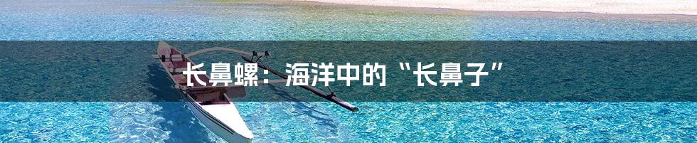 长鼻螺：海洋中的“长鼻子”