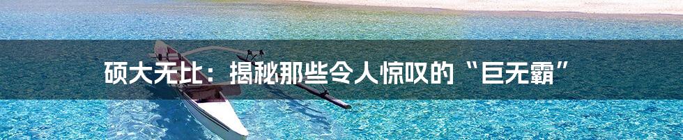 硕大无比：揭秘那些令人惊叹的“巨无霸”