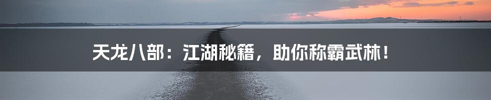 天龙八部：江湖秘籍，助你称霸武林！